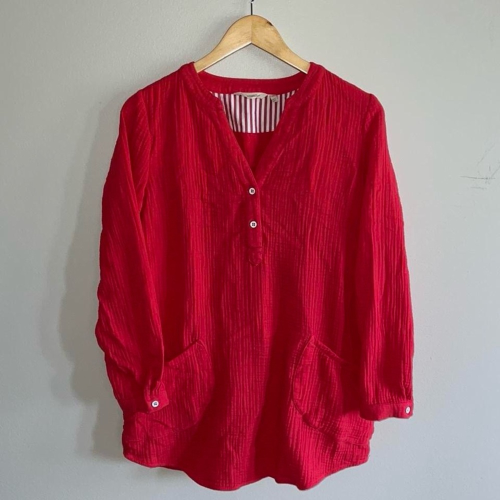 Soft Surroundings Red Tunic Top